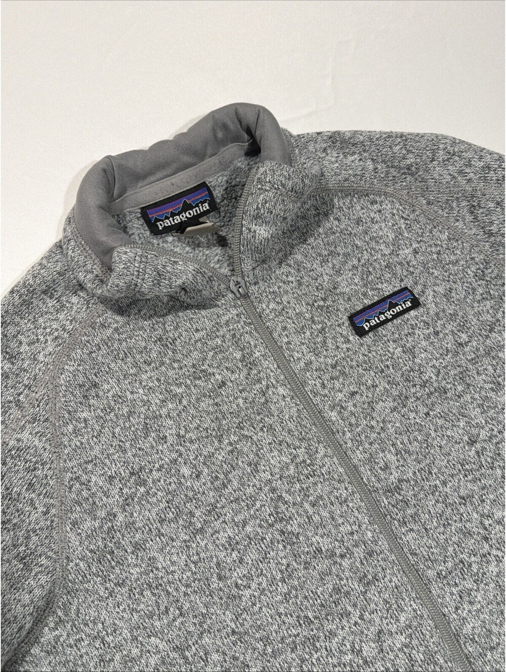 Patagonia Better Sweater Womens Small Heather Gray Full Zip Zipped Pockets *Flaw